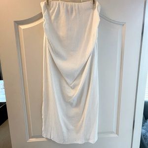 MATERNITY White Ribbed High-Waisted Skirt